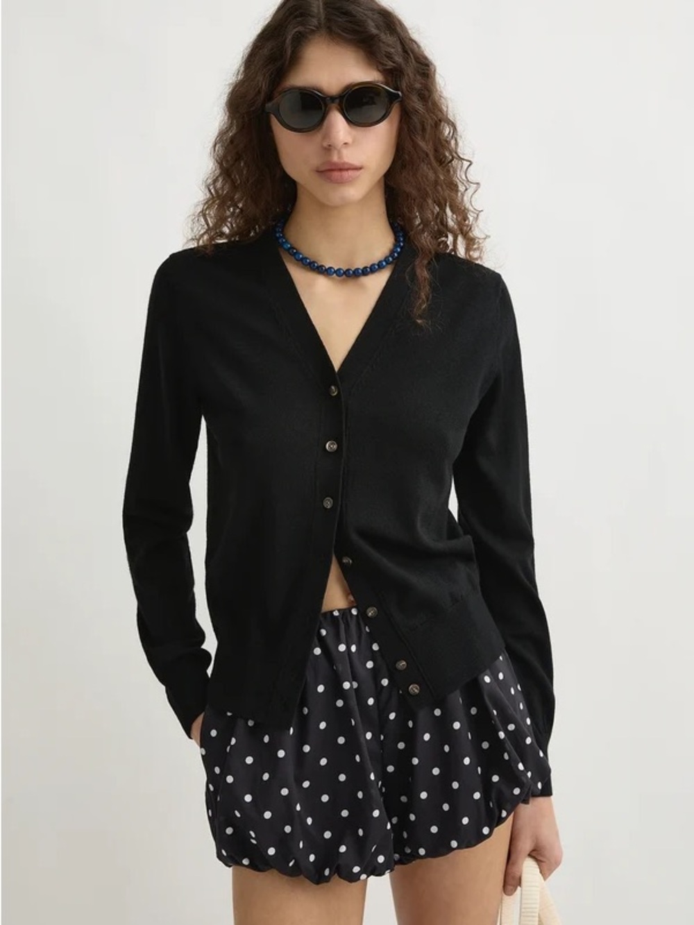 Posse NWT Medium Finley Cardigan Black Wool V Neck